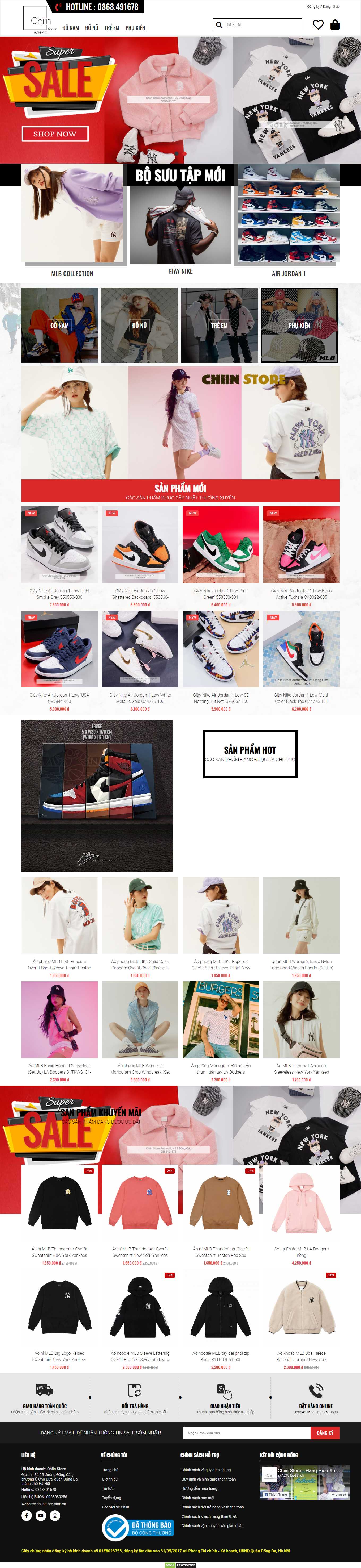 Thiết kế Web bán đồ xách tay, hàng order chiinstore.com