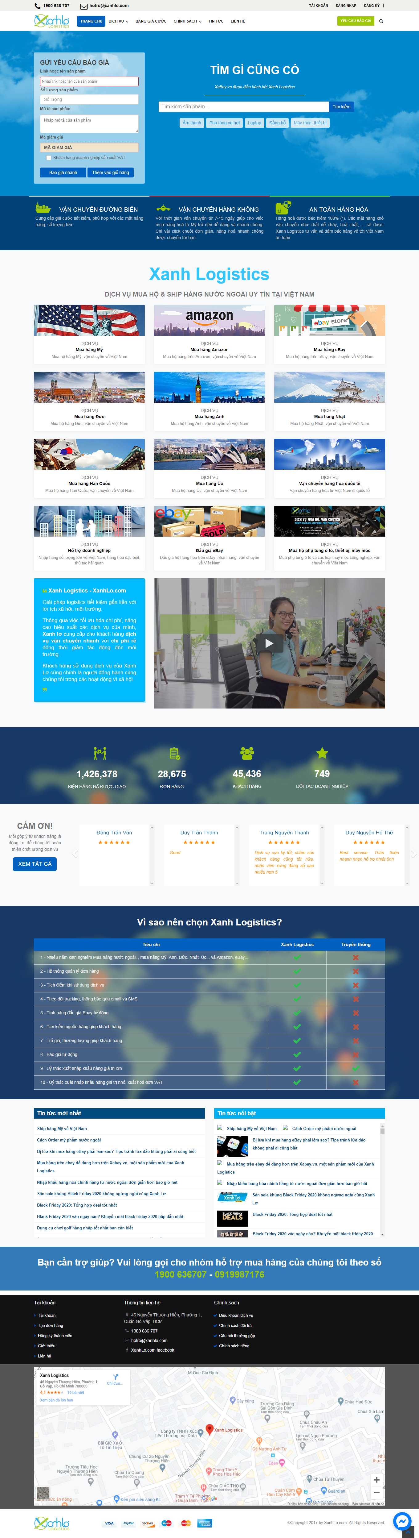 Thiết kế Web bán đồ xách tay, hàng order xanhlo.com