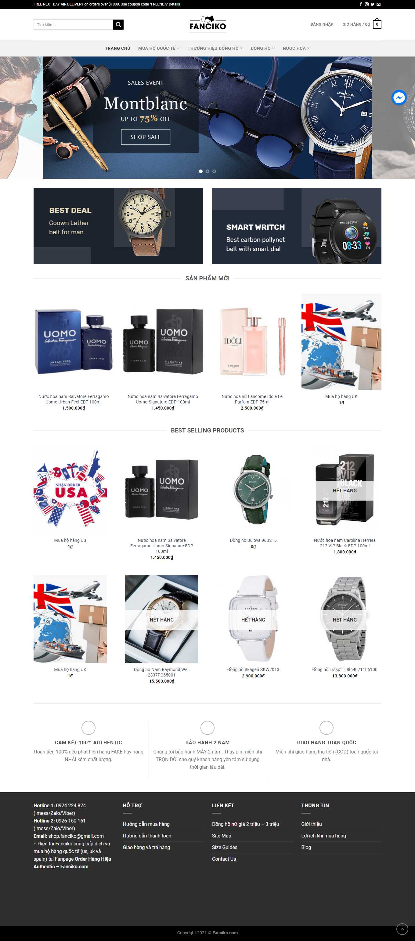 Thiết kế Web bán đồ xách tay, hàng order fanciko.com