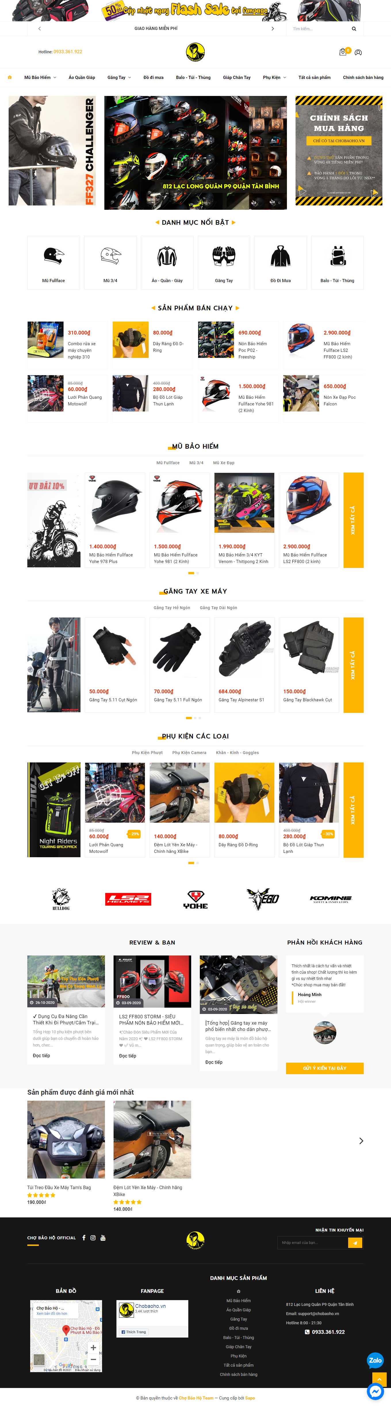 Thiết kế Web bán đồ phượt, vật dụng du lịch bụi chobaoho.vn