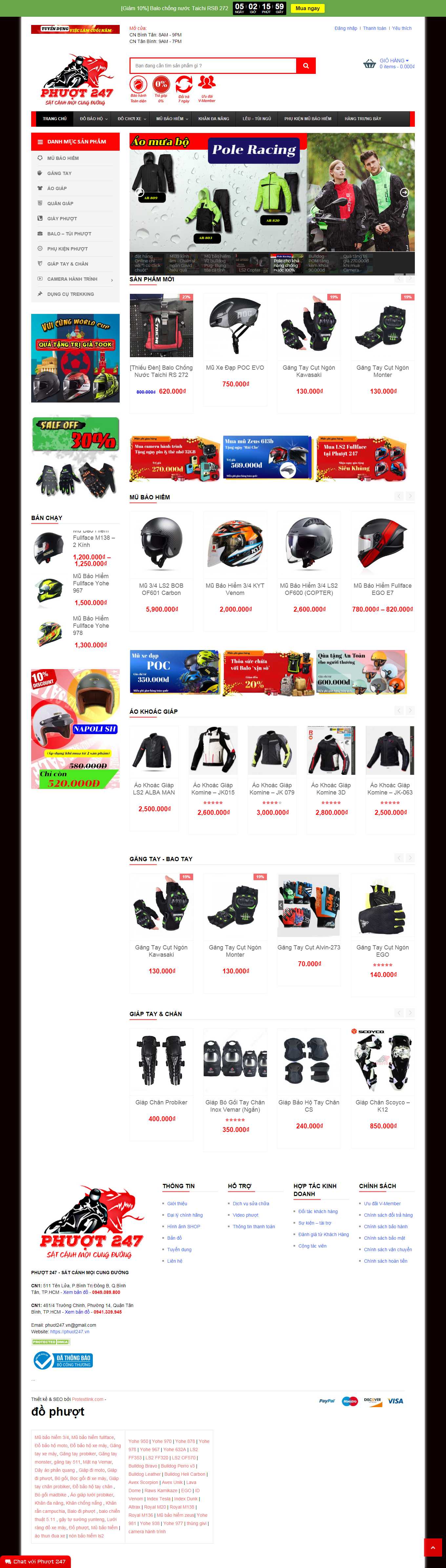 Thiết kế Web bán đồ phượt, vật dụng du lịch bụi phuot247.vn