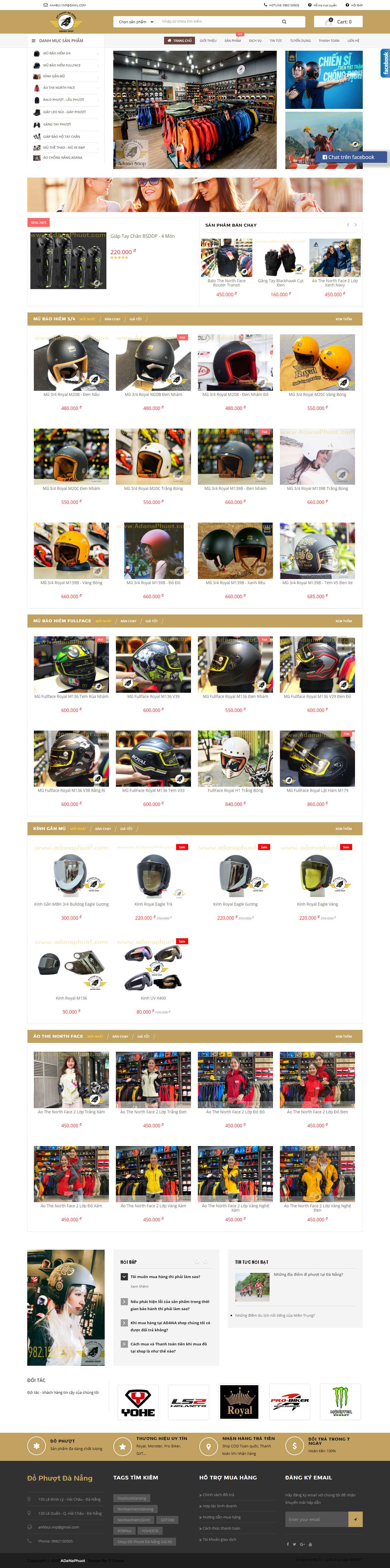 Thiết kế Web bán đồ phượt, vật dụng du lịch bụi adanaphuot.com