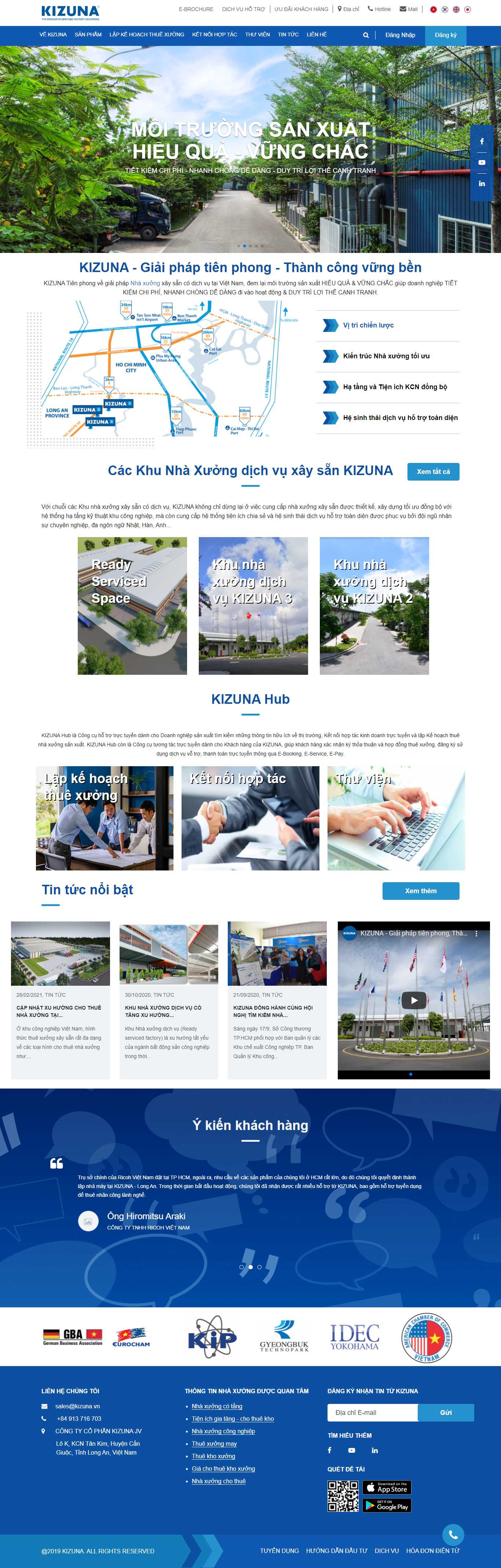 Thiết kế Web xưởng cơ khí kizuna.vn