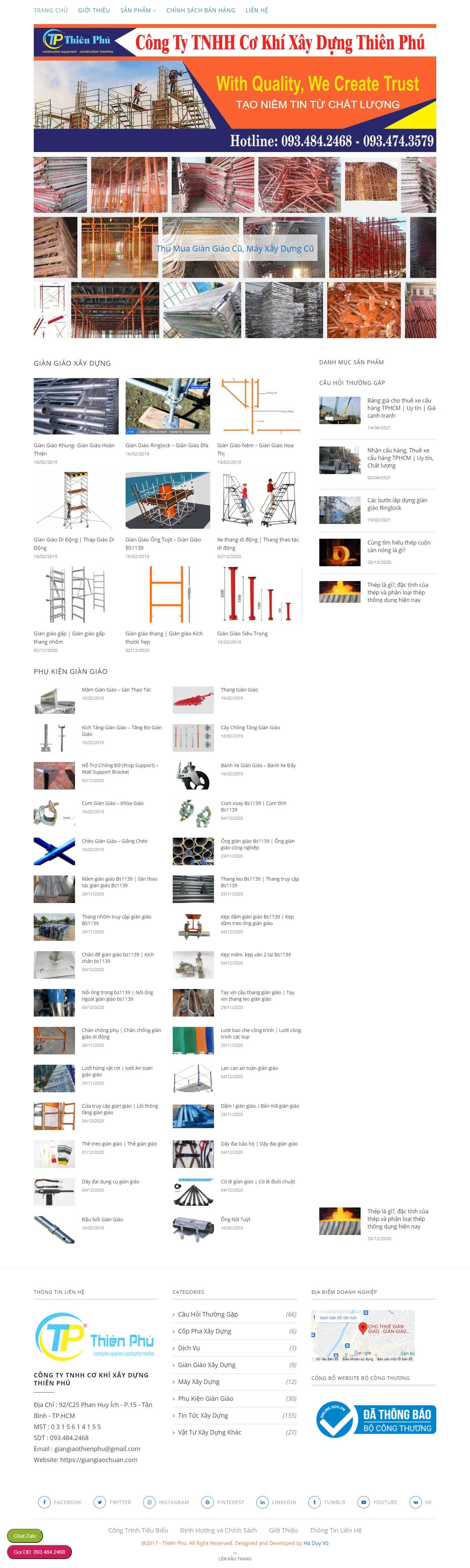 Thiết kế Web xưởng cơ khí giangiaochuan.com