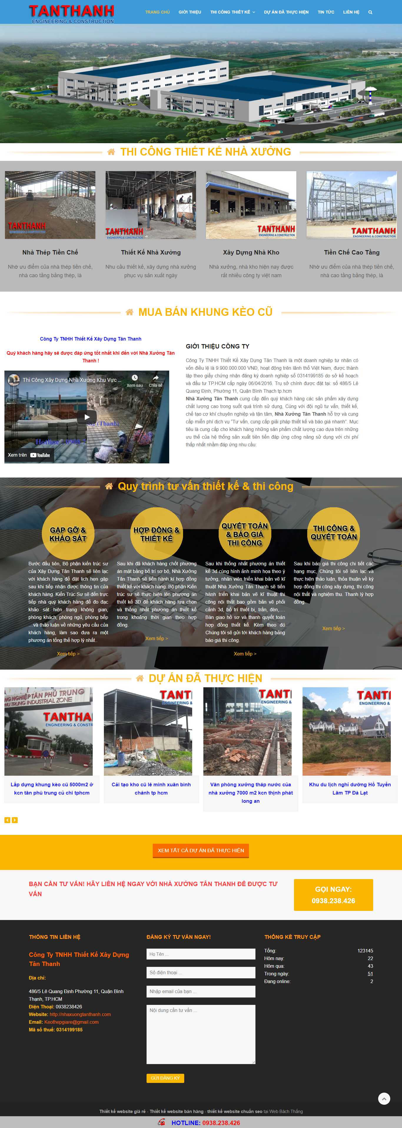 Thiết kế Web xưởng cơ khí nhaxuongtanthanh.com