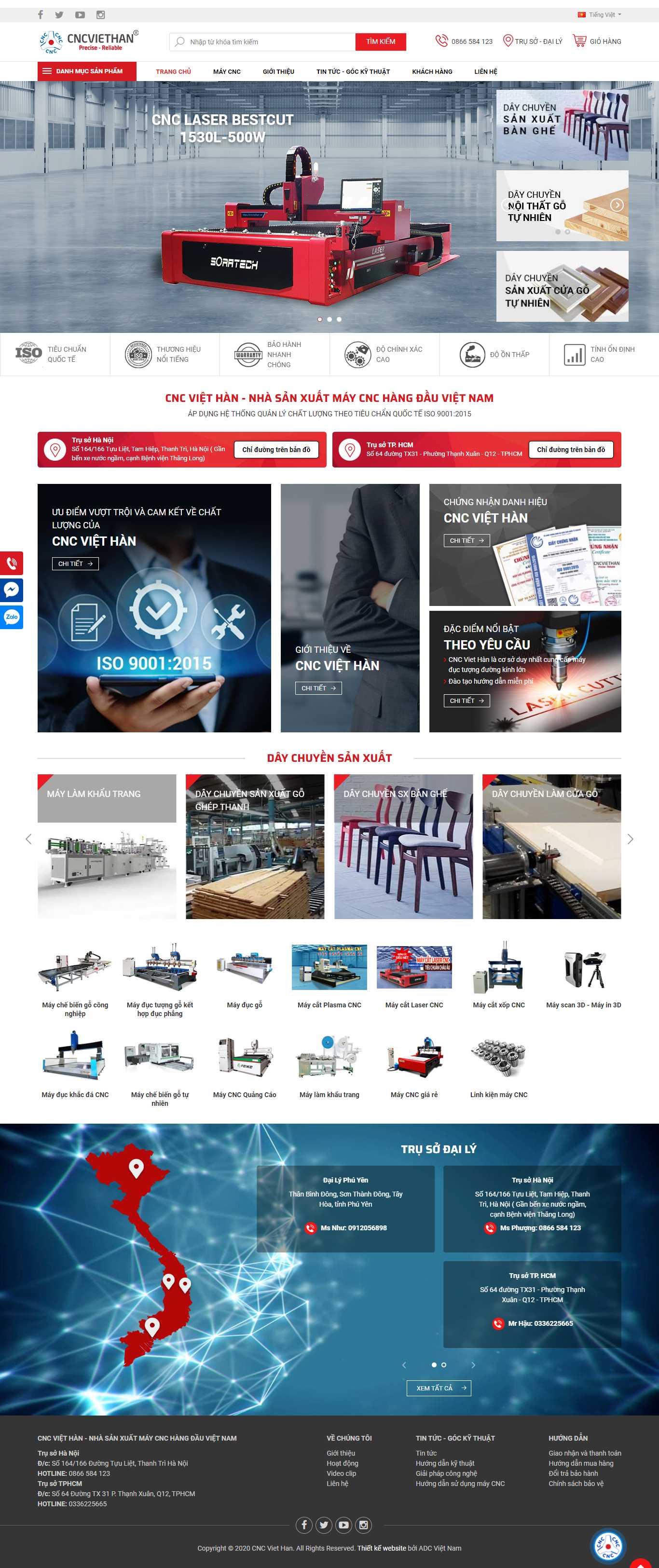 Thiết kế Web xưởng cơ khí cncviethan.com