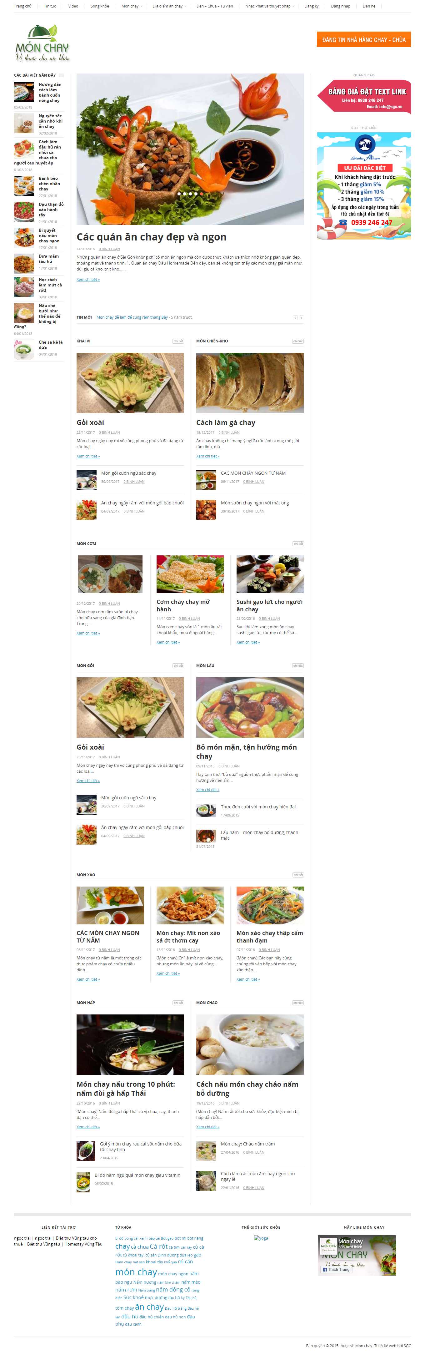 Thiết kế Web bán đồ ăn chay monchay.com