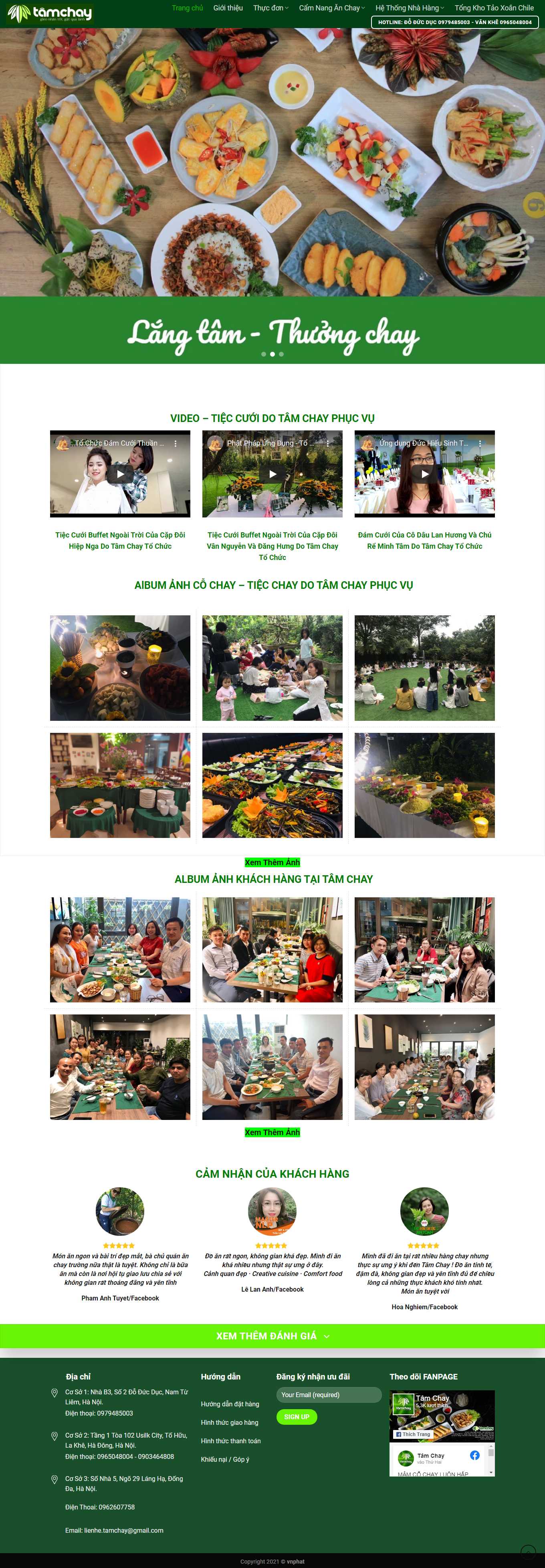 Thiết kế Web bán đồ ăn chay tamchay.net