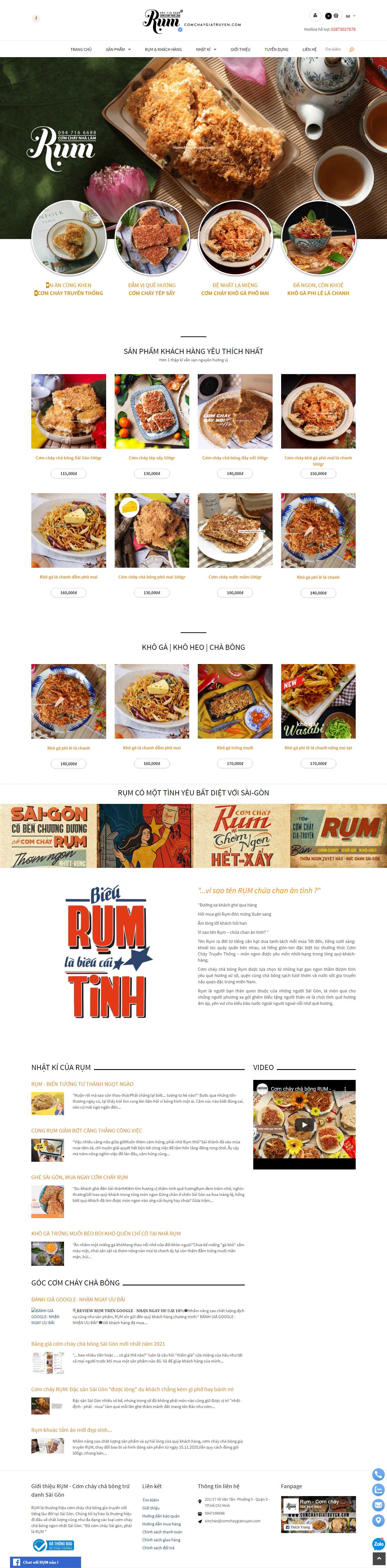 Thiết kế Web bán đồ ăn chay comchaygiatruyen.com