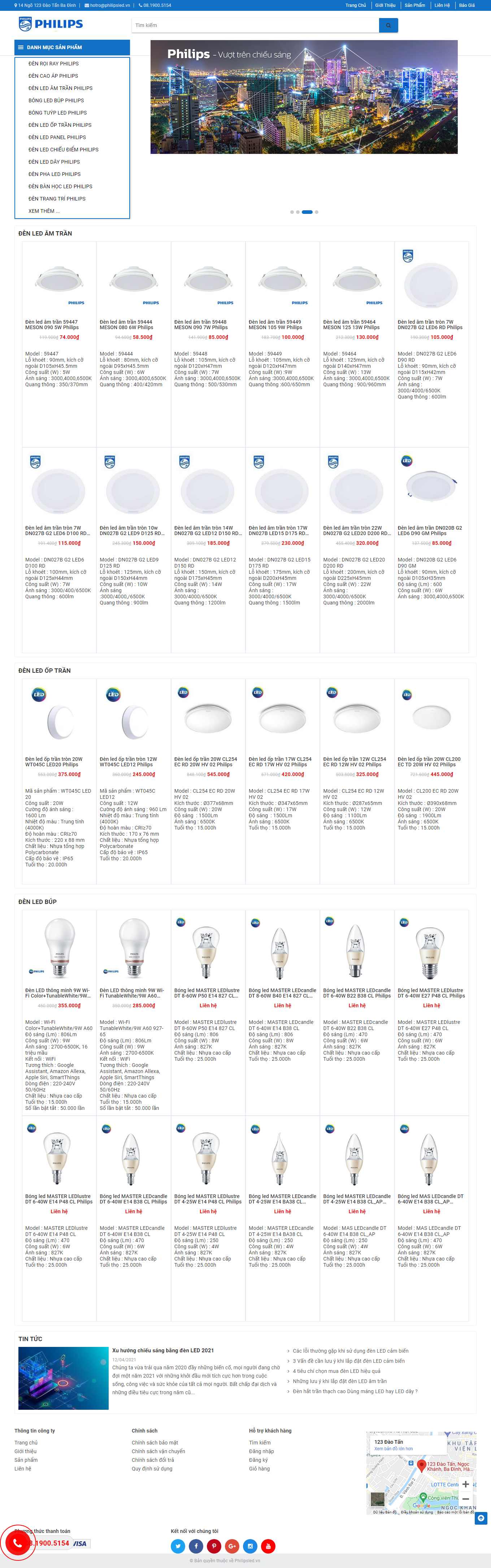 Thiết kế Web đèn led philipsled.vn