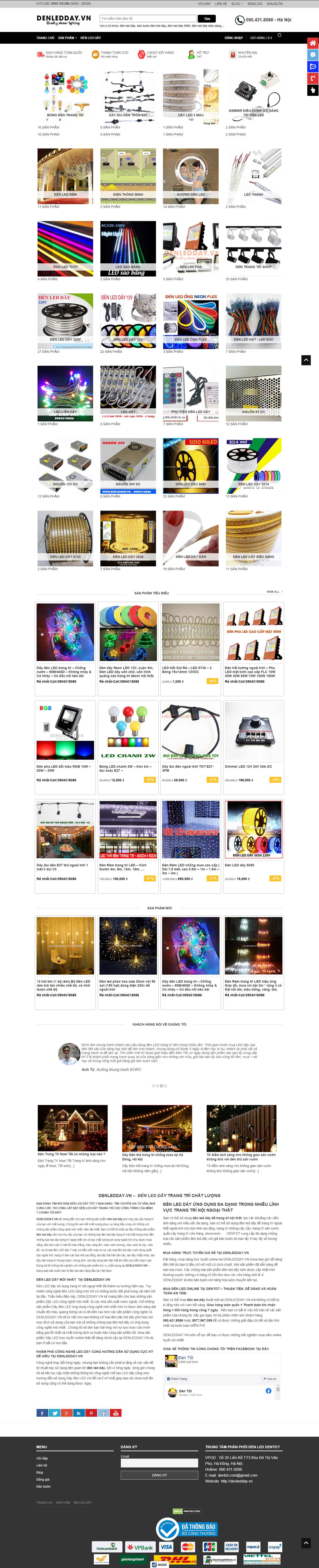 Thiết kế Web đèn led denledday.vn