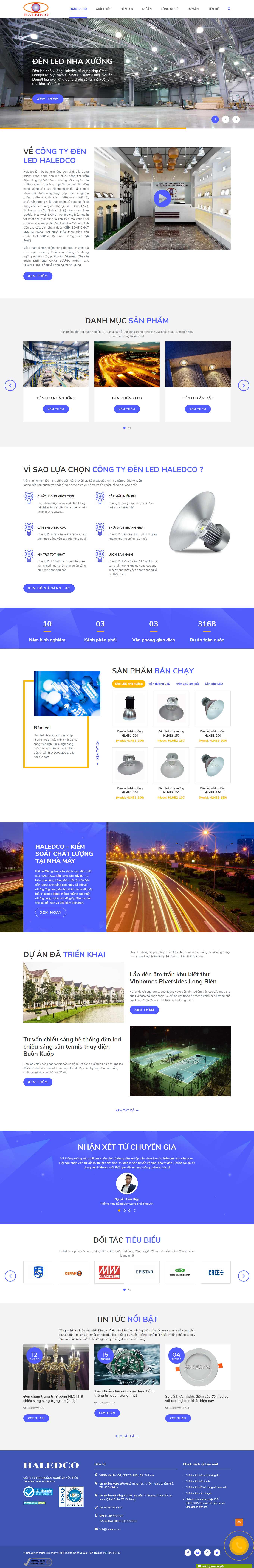 Thiết kế Web đèn led haledco.com