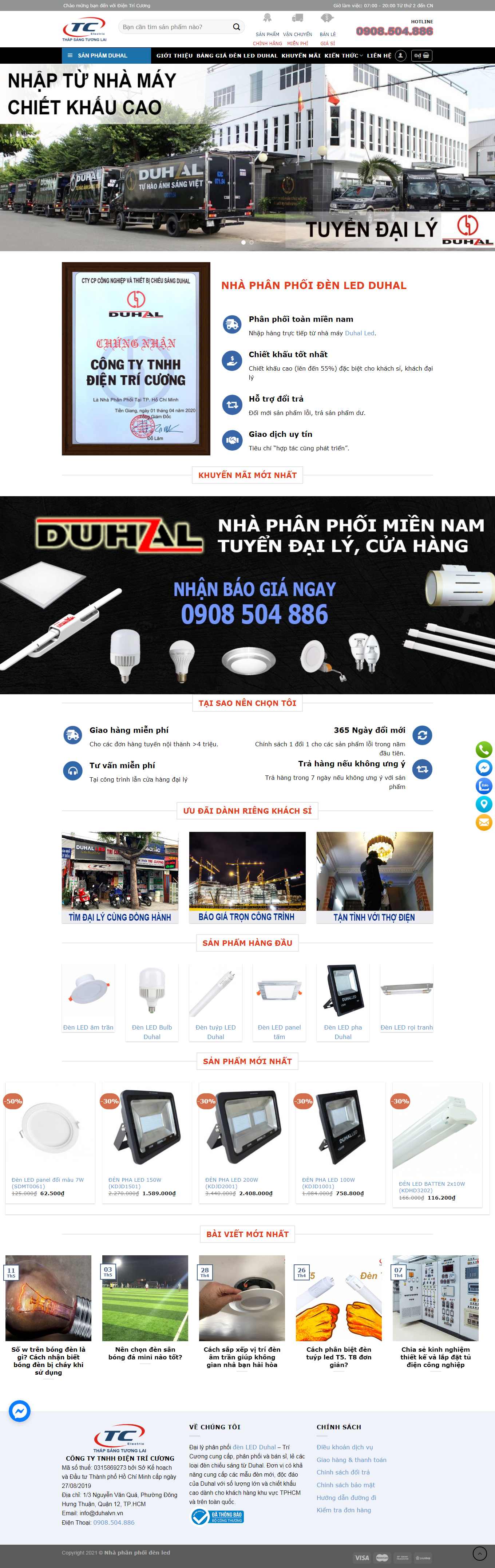 Thiết kế Web đèn led duhalvn.vn