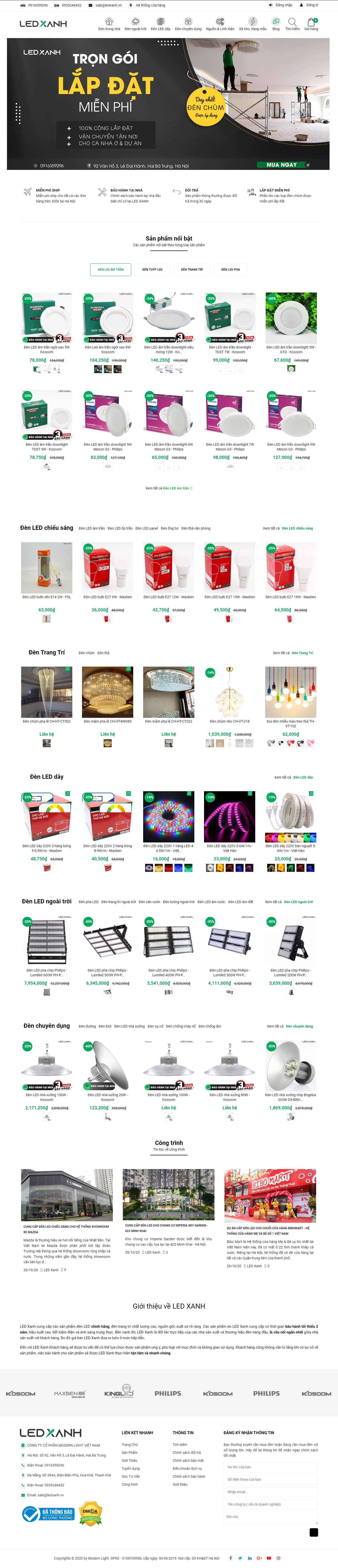 Thiết kế Web đèn led ledxanh.vn