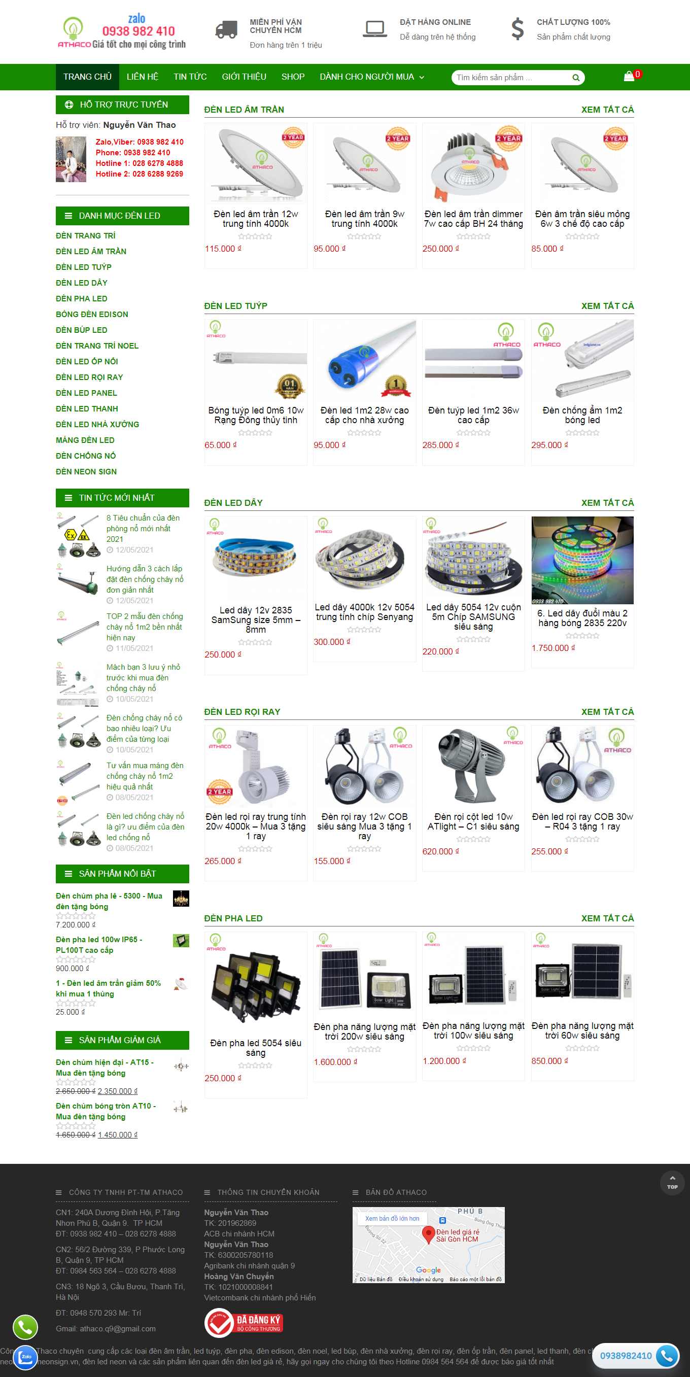 Thiết kế Web đèn led ledgiatot.vn