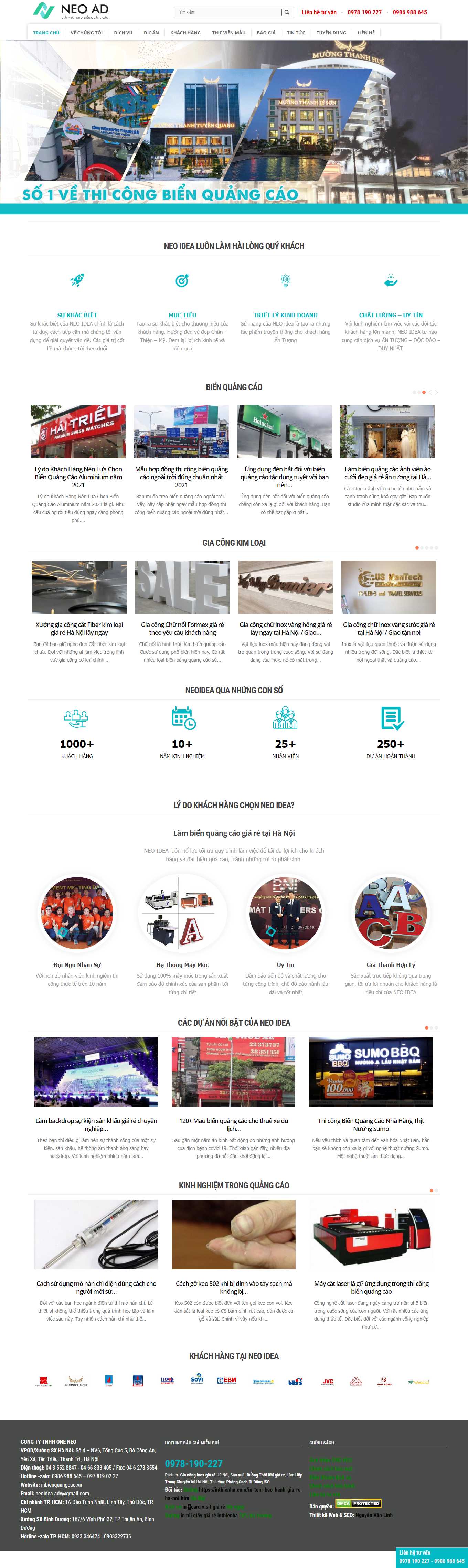 Thiết kế Web biển quảng cáo giá rẻ inbienquangcao.vn