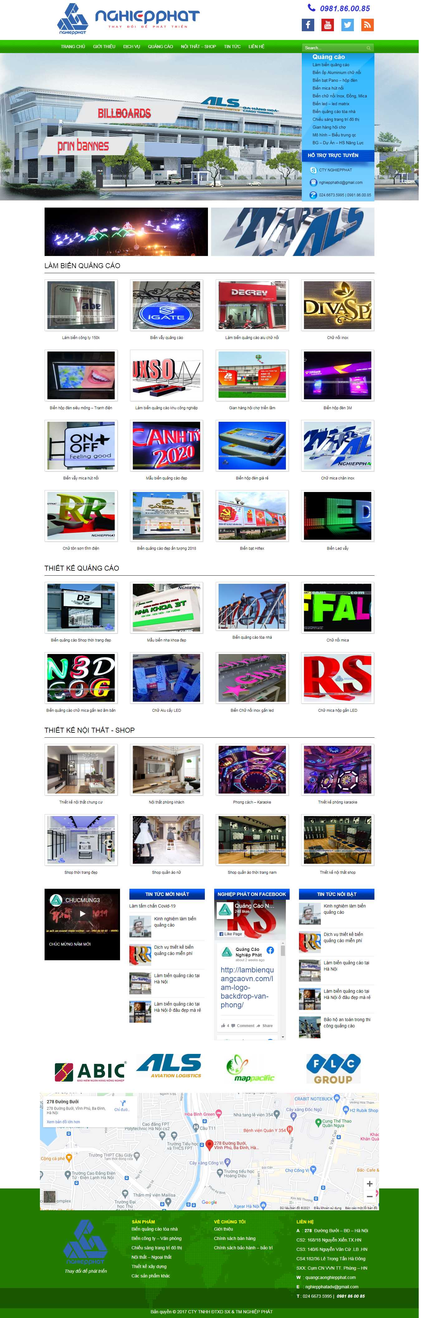 Thiết kế Web biển quảng cáo giá rẻ quangcaonghiepphat.com