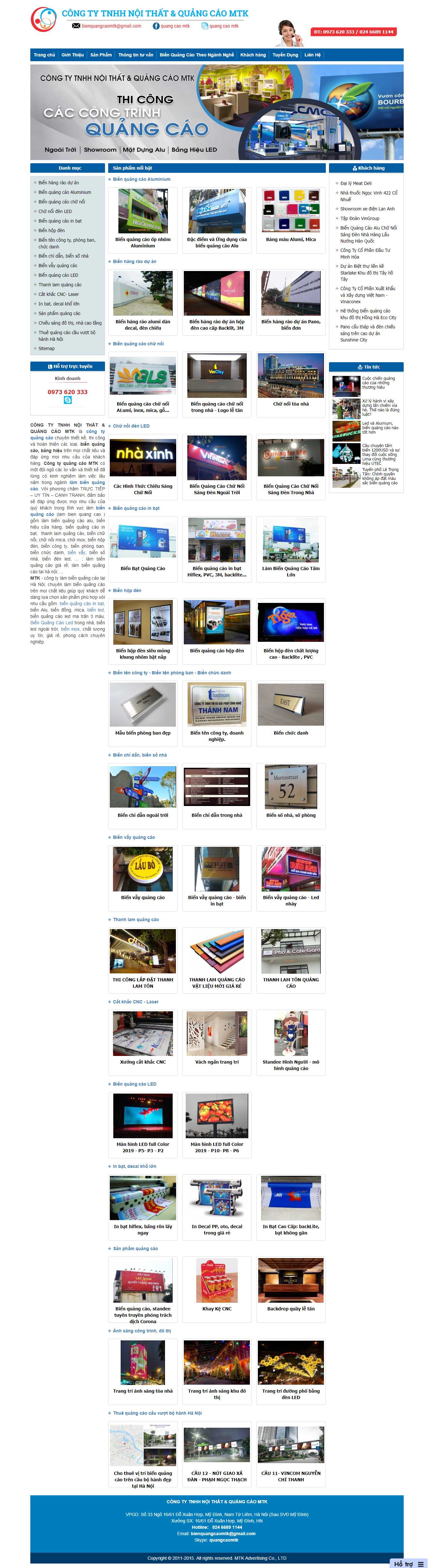 Thiết kế Web biển quảng cáo giá rẻ quangcaomtk.vn