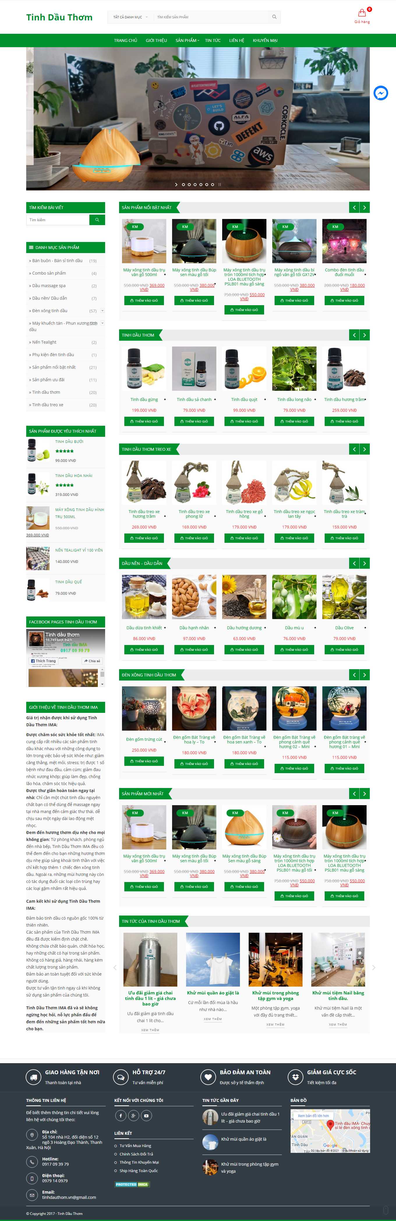 Thiết kế Web bán tinh dầu nguyên chất tinhdauthom.vn