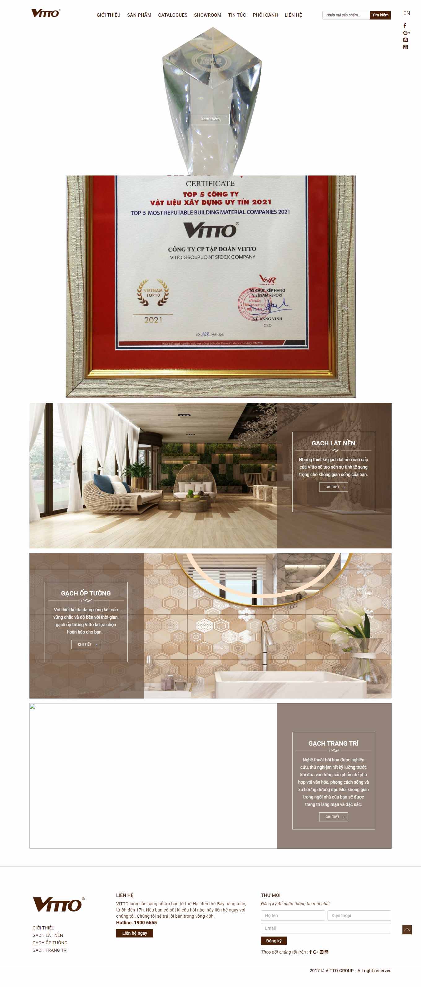 Thiết kế Web gạch đáp ốp lát vitto.vn