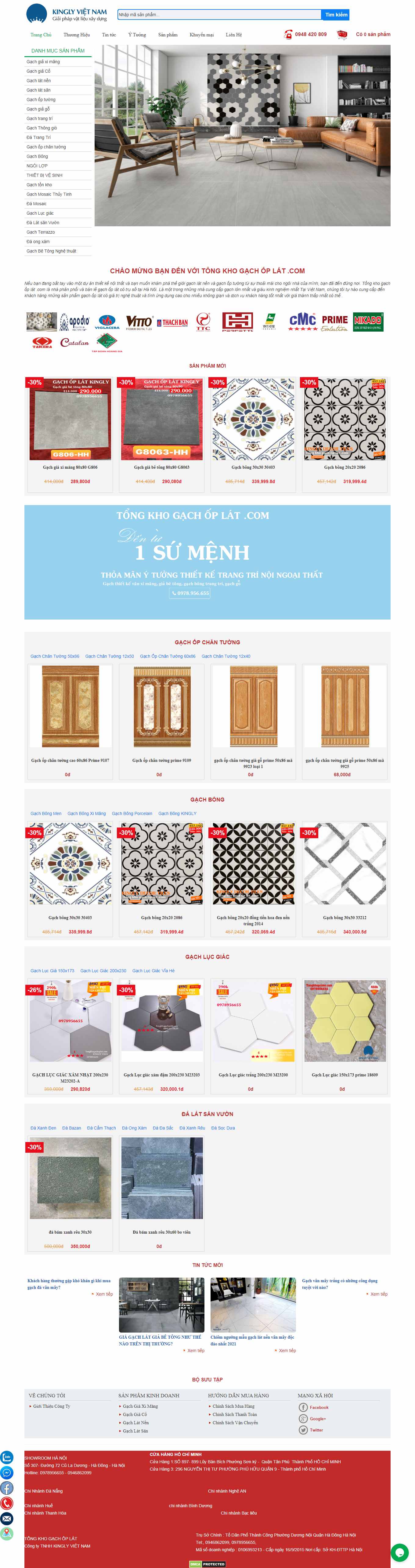 Thiết kế Web gạch đáp ốp lát tongkhogachoplat.com