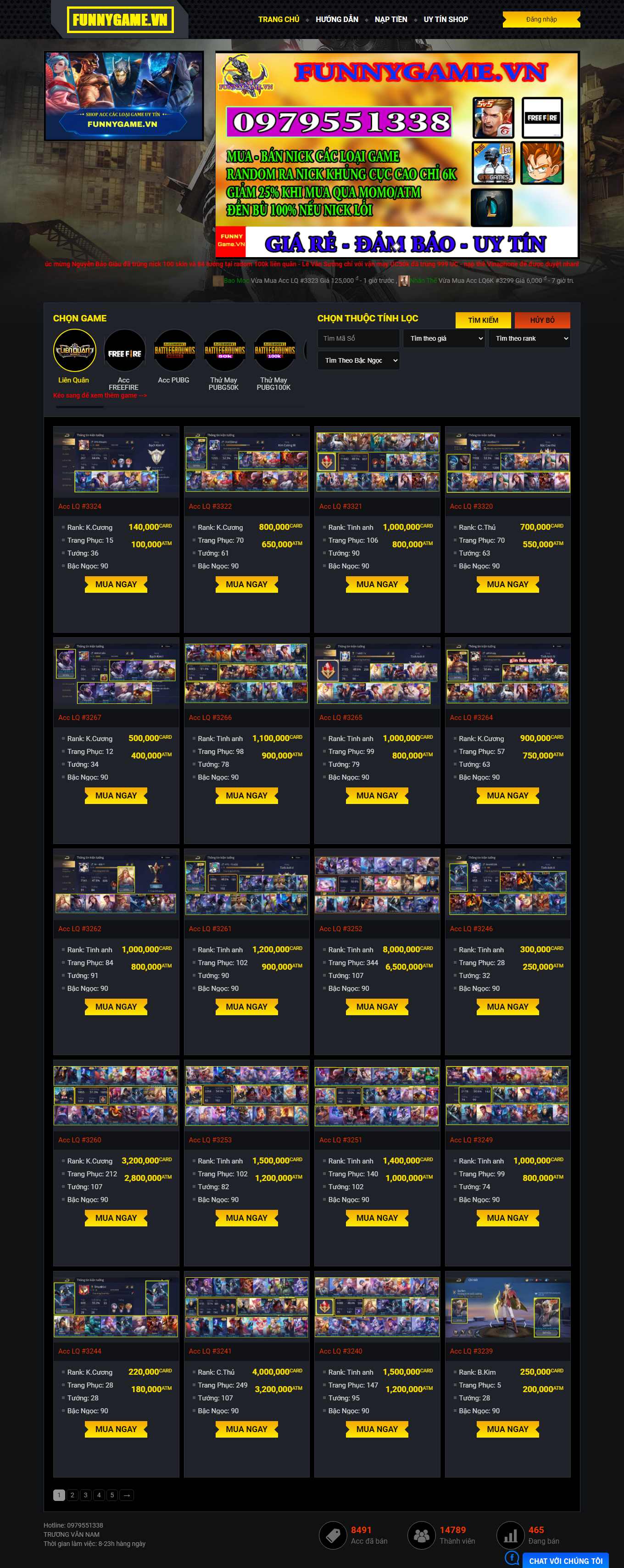 Thiết kế Web giới thiệu game, trò chơi điện tử funnygame.vn