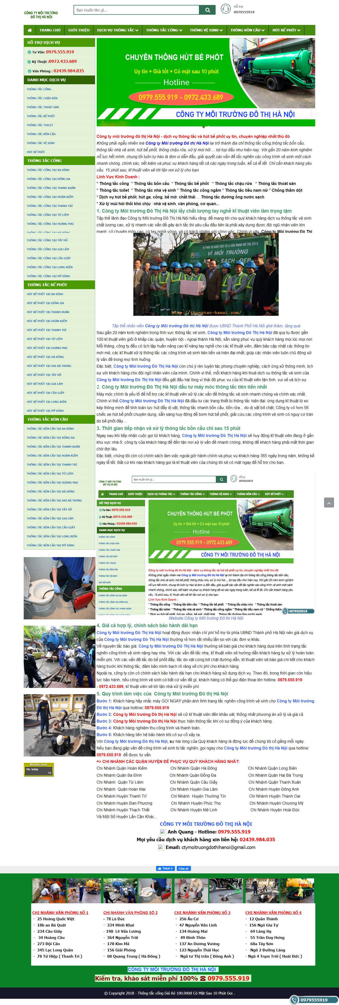 Thiết kế Web công ty môi trường thongtac-hanoi.com