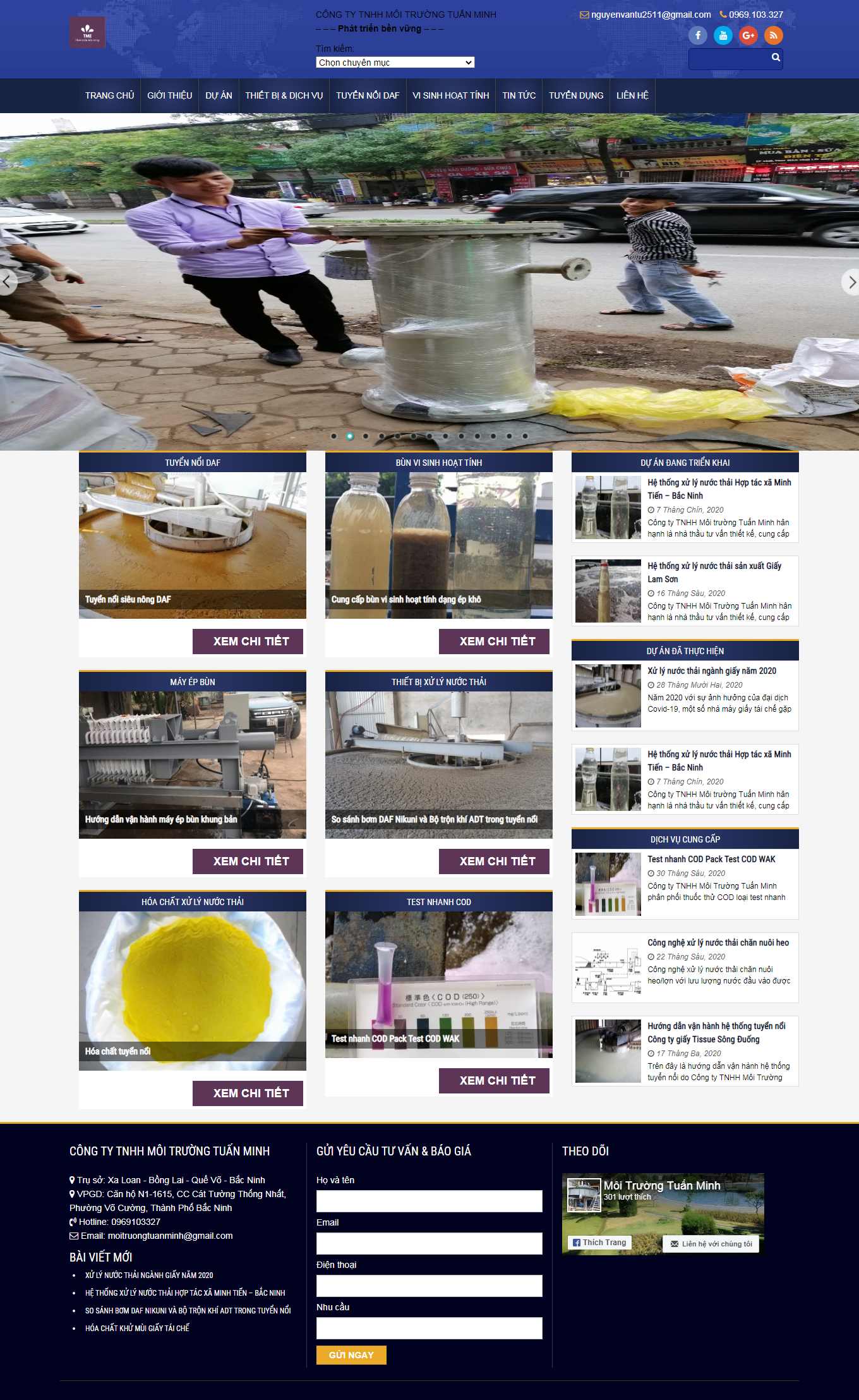 Thiết kế Web công ty môi trường moitruongtuanminh.com