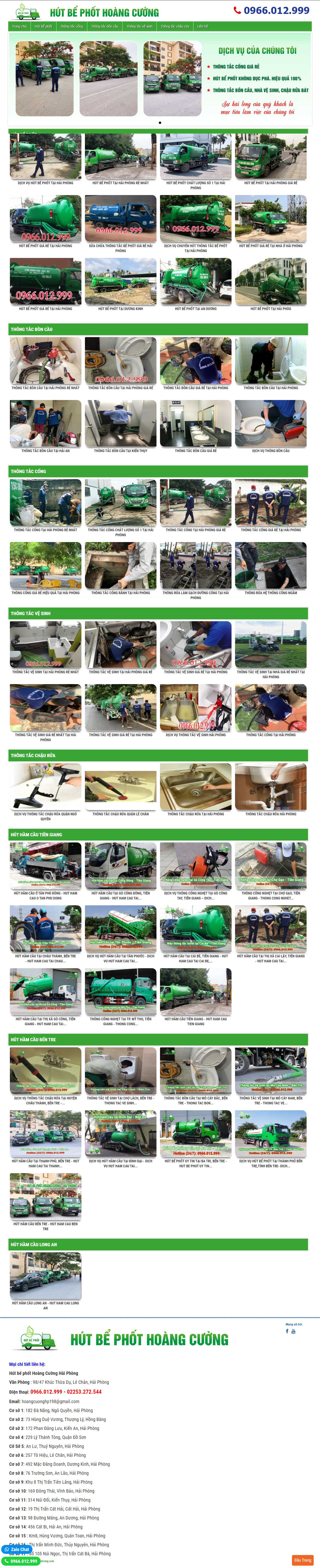 Thiết kế Web dịch vụ thông tắc công hutbephothaiphongvn.com