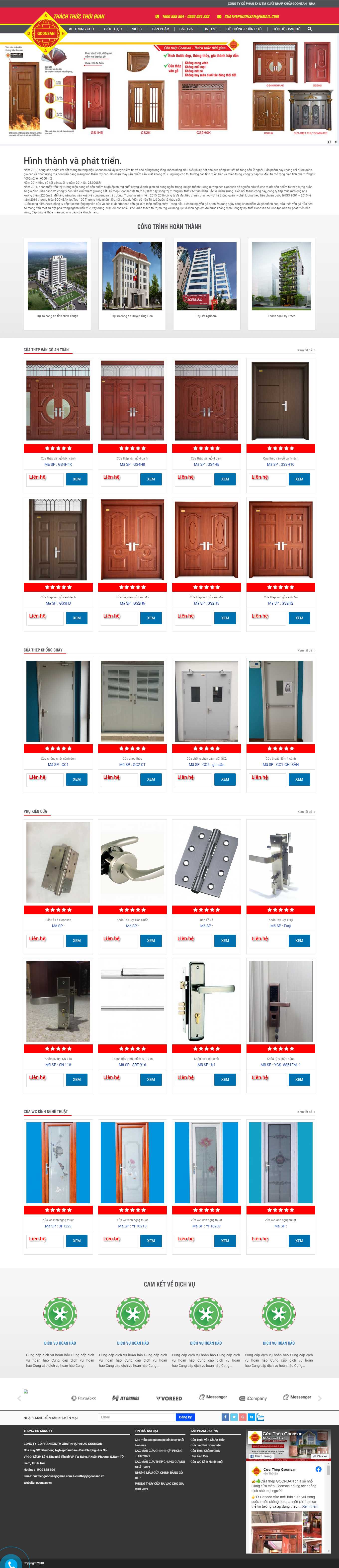 Thiết kế Web nhôm kính, cửa cuốn goonsan.vn