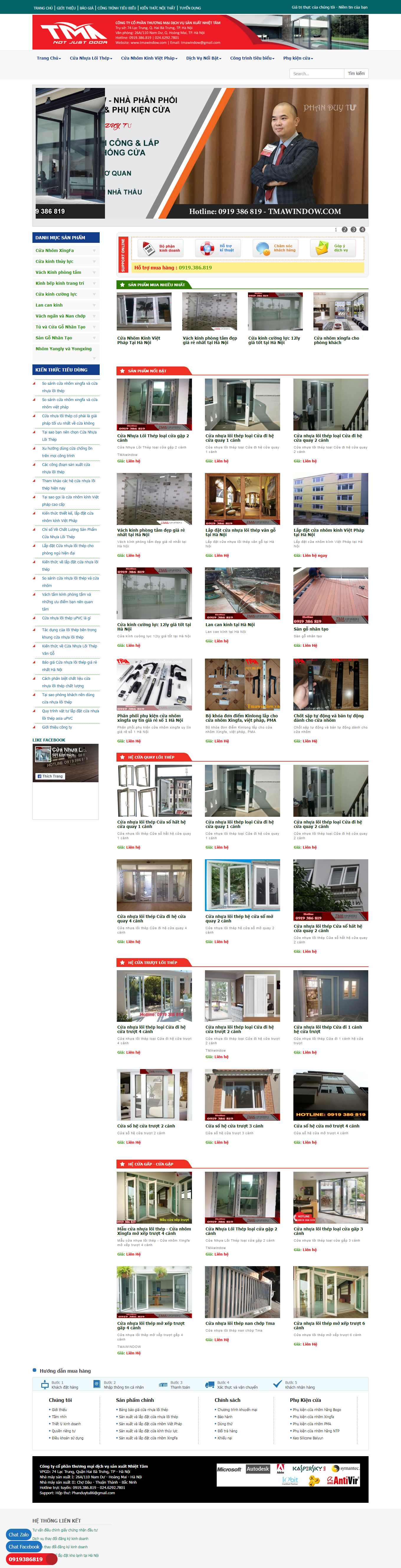 Thiết kế Web nhôm kính, cửa cuốn tmawindow.com