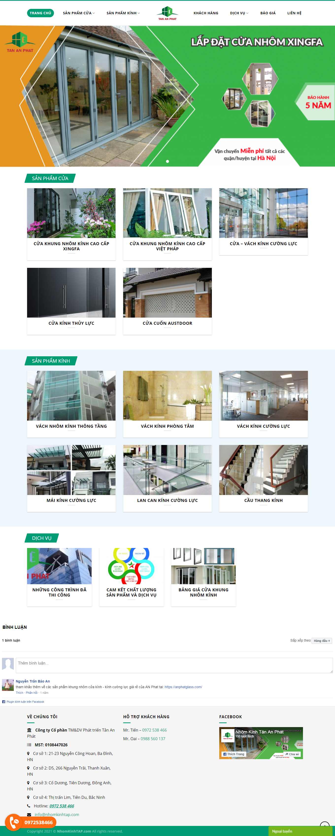 Thiết kế Web nhôm kính, cửa cuốn nhomkinhtap.com
