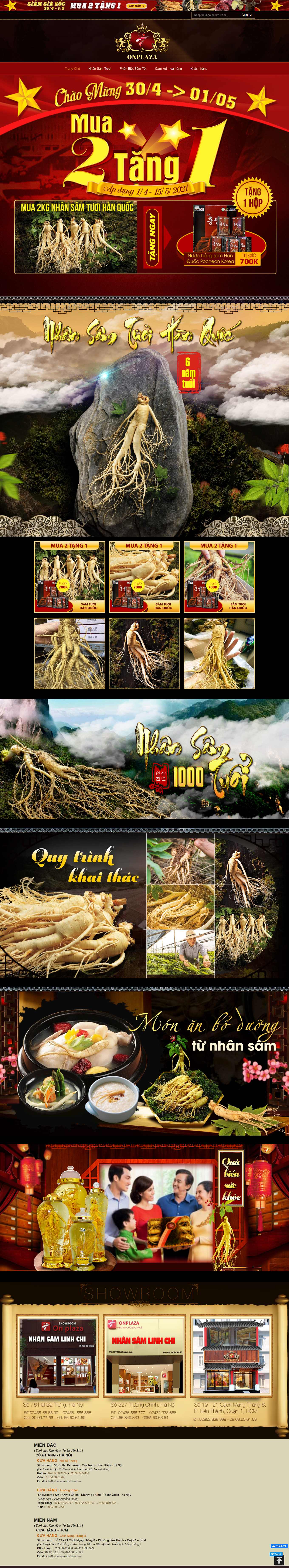 Thiết kế Web bán nhân sâm linh chi nhansamhanquoc.net.vn