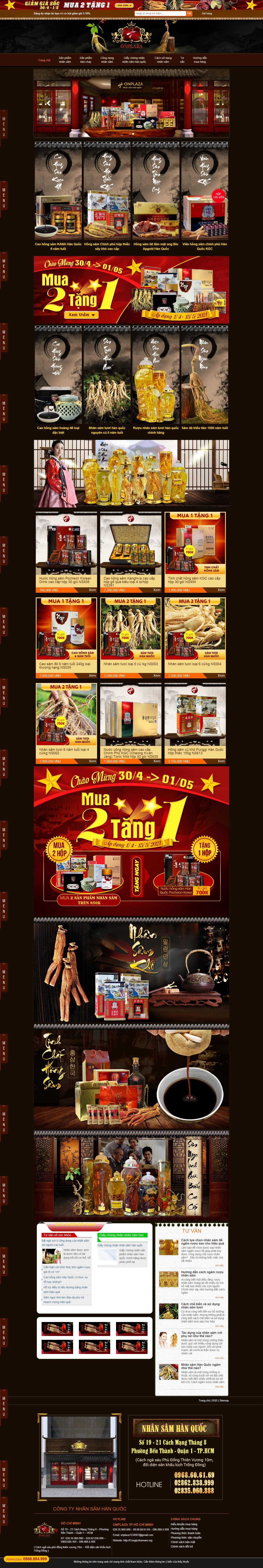 Thiết kế Web bán nhân sâm linh chi congtynhansam.org