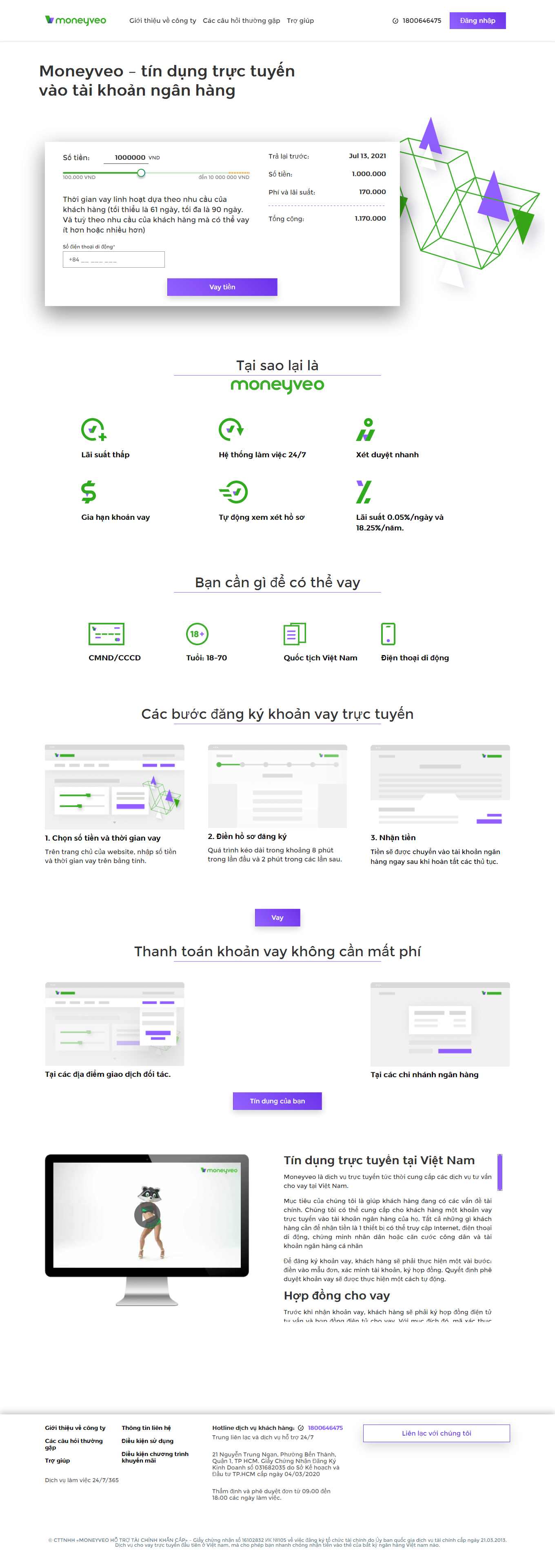 Thiết kế Web vay vốn tín dụng ngân hàng moneyvio.vn