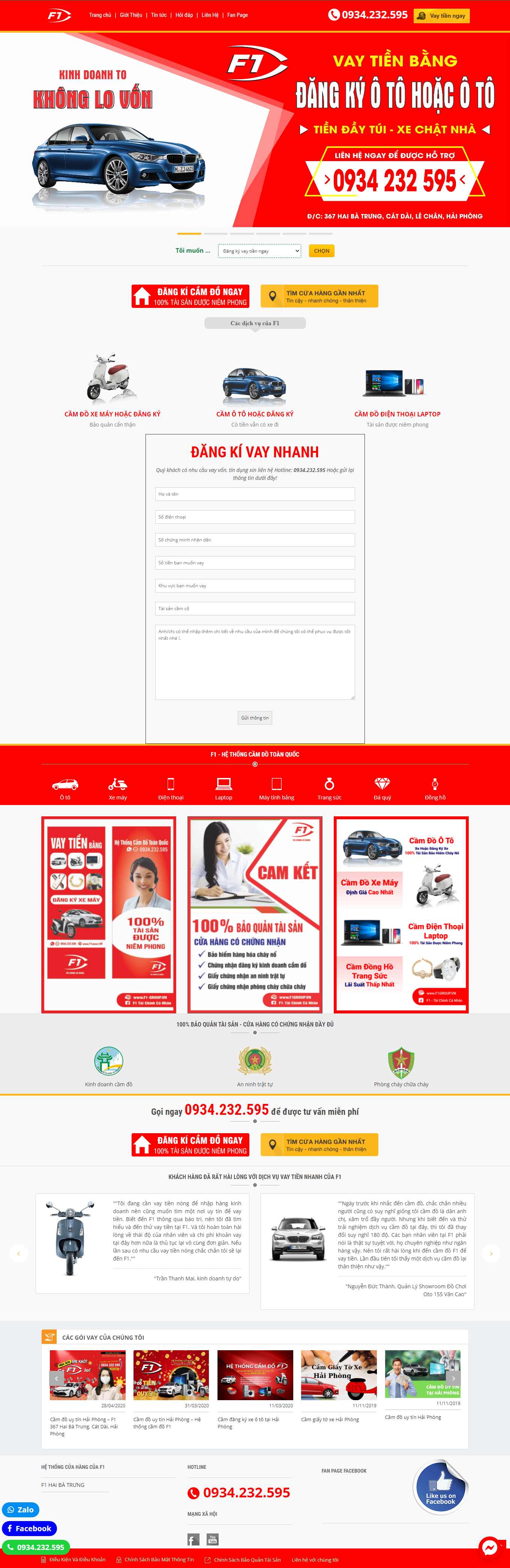 Thiết kế Web cầm đồ uy tín f1group.vn