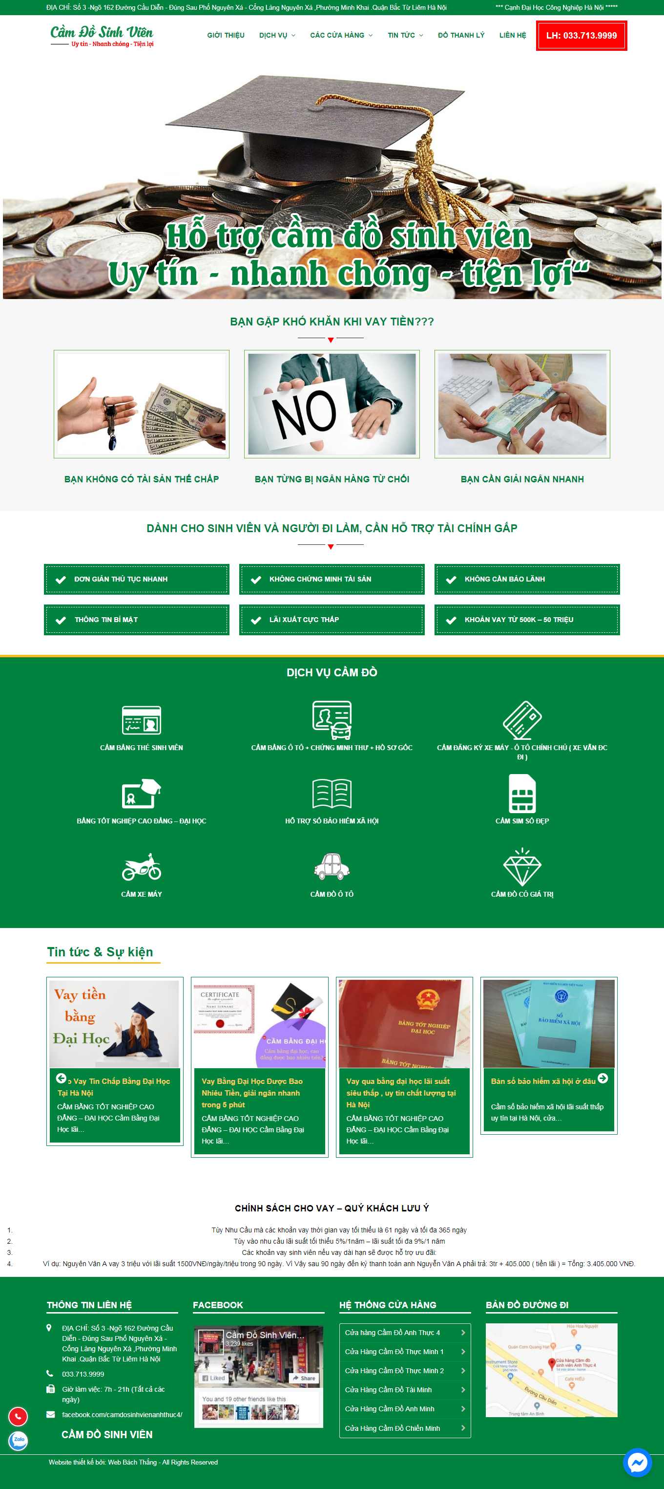 Thiết kế Web cầm đồ uy tín camdosinhvien.vn