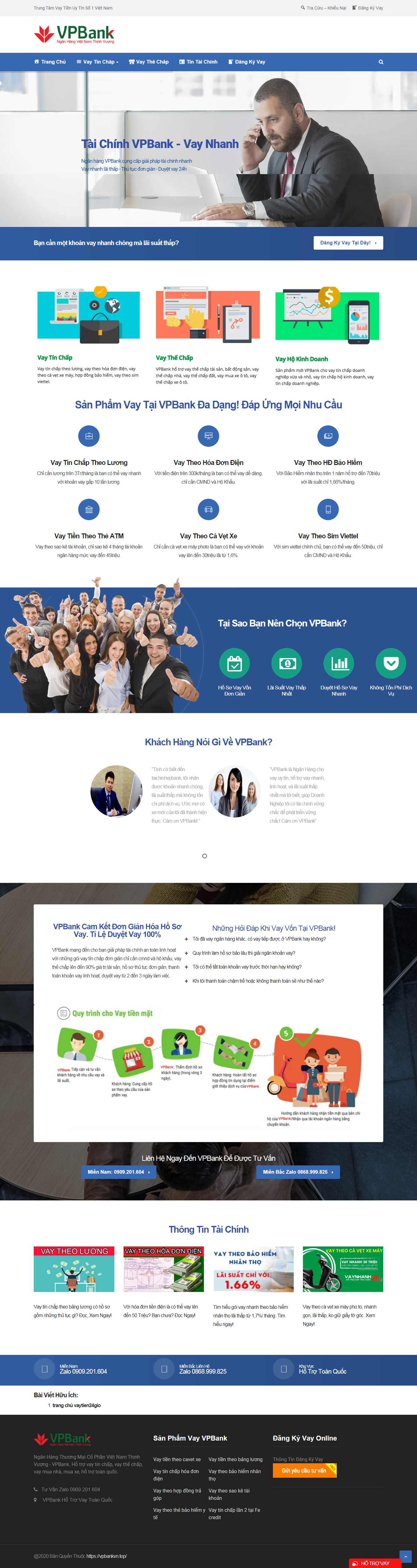 Thiết kế Web cầm đồ uy tín taichinhvpbank.com