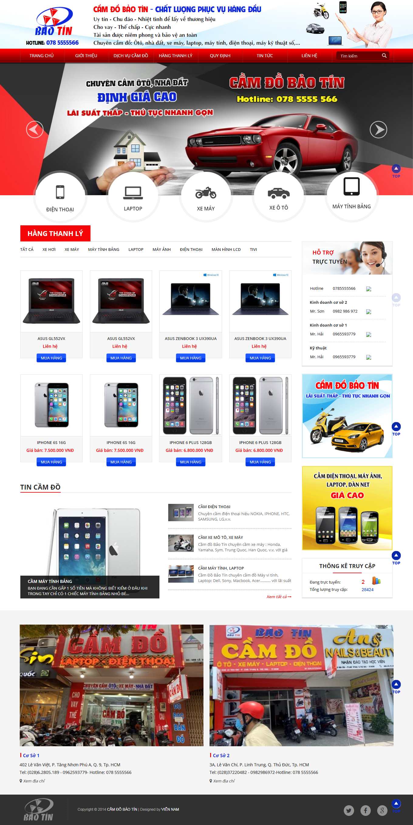 Thiết kế Web cầm đồ uy tín camdobaotin.vn