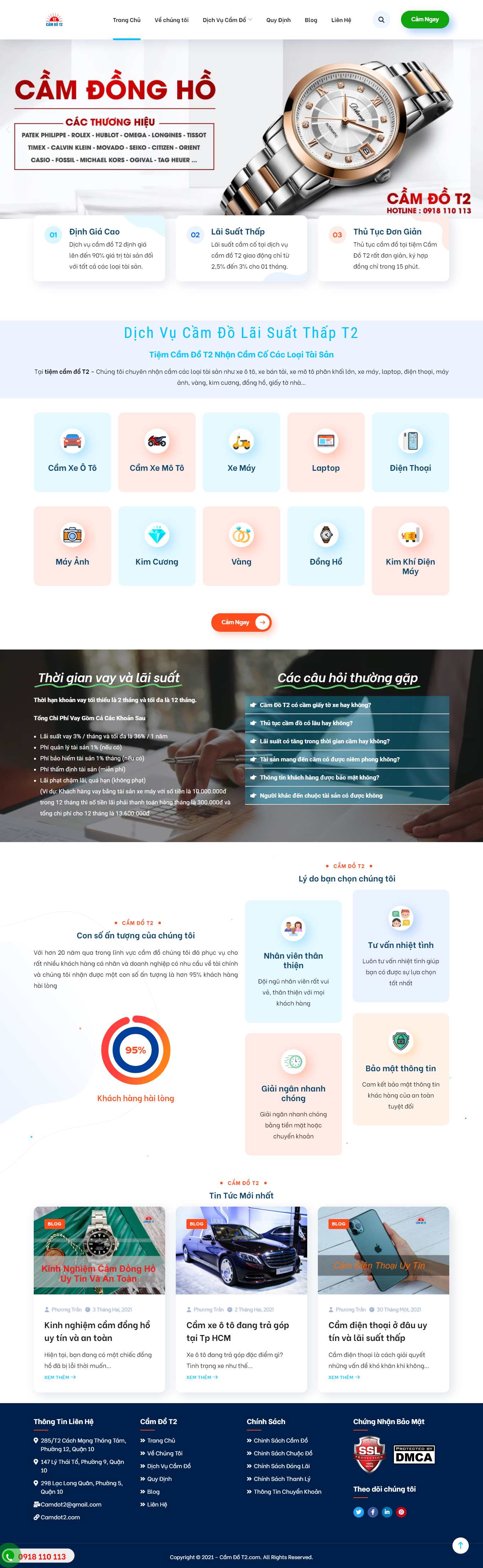 Thiết kế Web cầm đồ uy tín camdot2.com