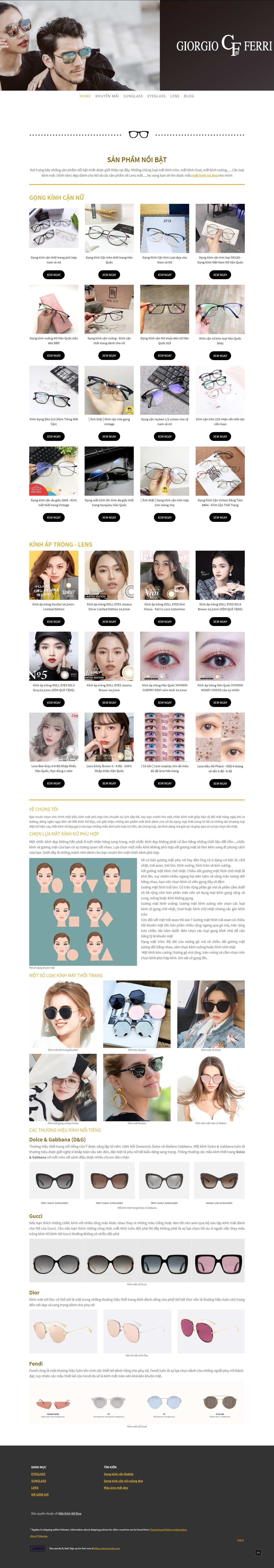 Thiết kế Web kính mắt thời trang, cao cấp matkinhnudep.jimdofree.com