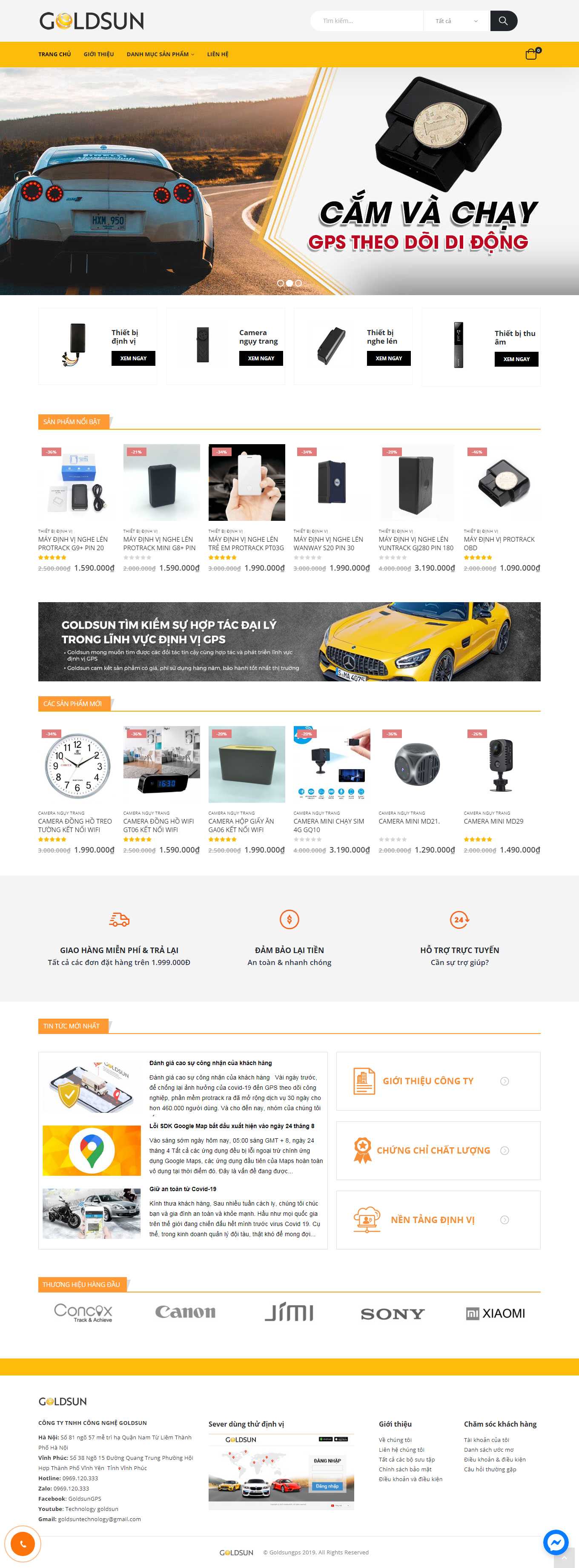 Thiết kế Web bán thiết bị nghe nhìn goldsungps.com