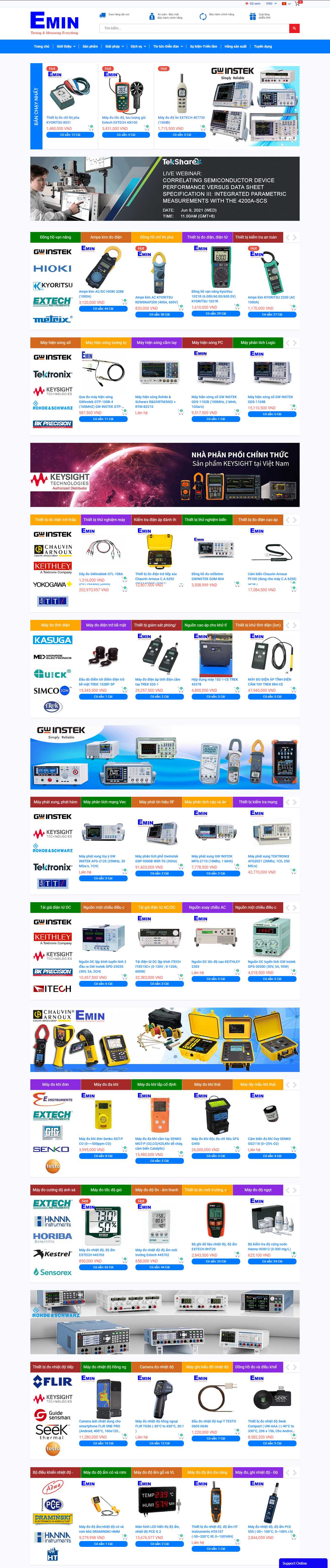 Thiết kế Web bán thiết bị nghe nhìn emin.vn