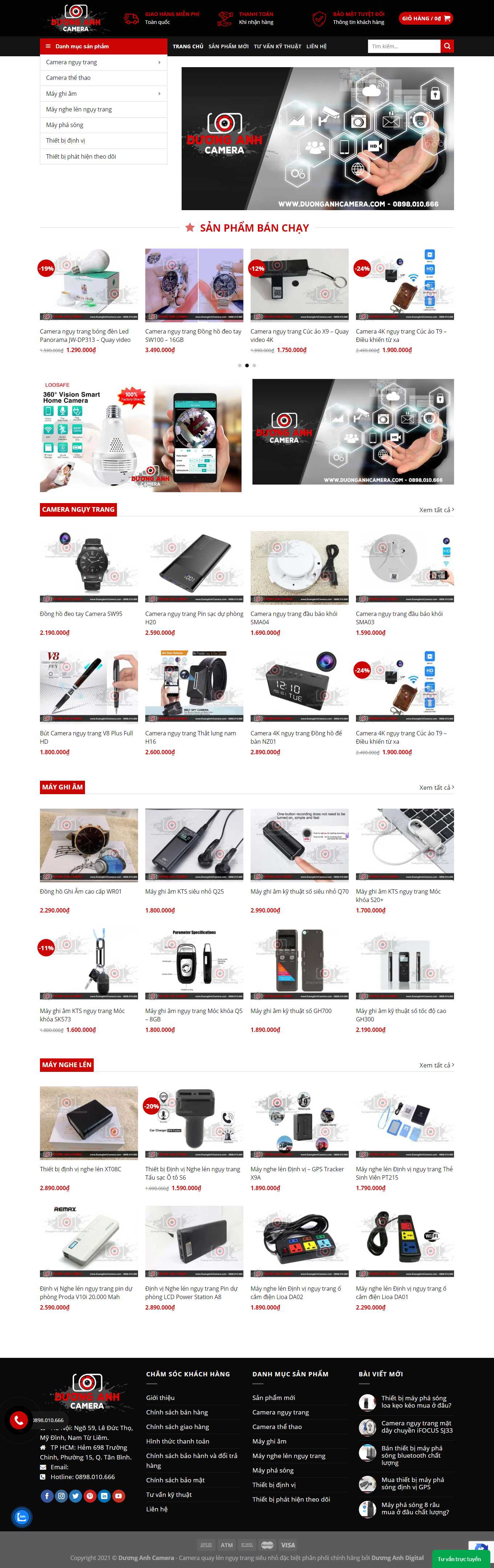 Thiết kế Web bán thiết bị nghe nhìn duonganhcamera.com