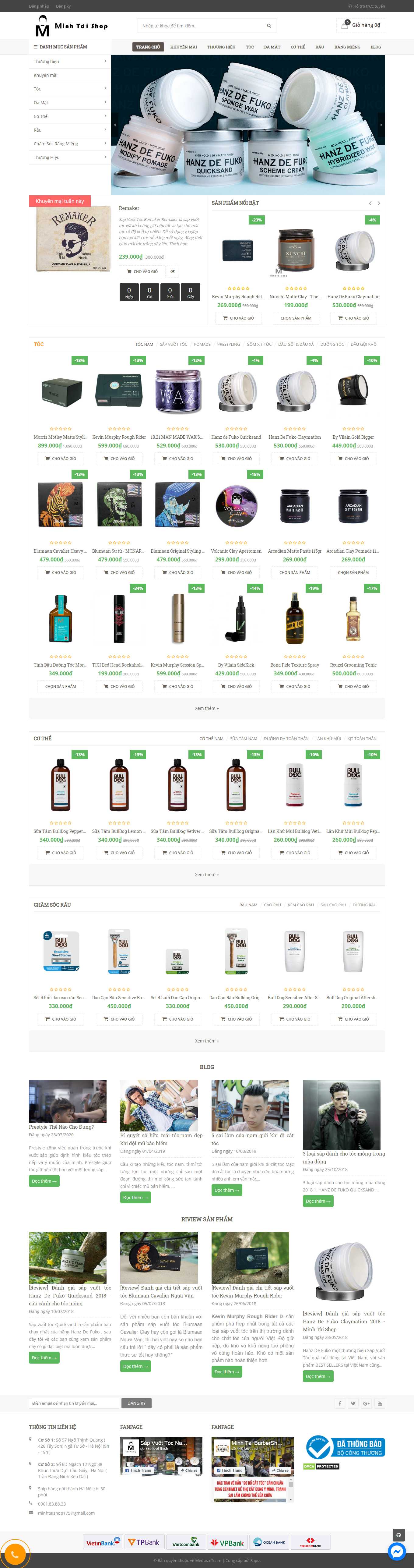 Thiết kế Web bán sáp vuốt tóc sapvuottoc.vn