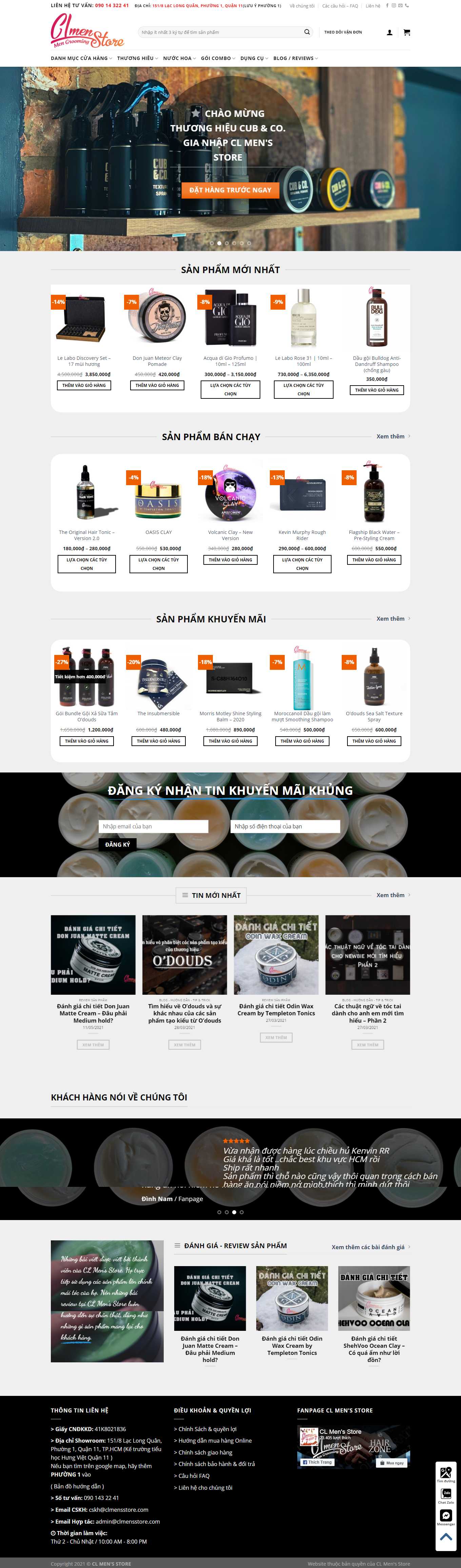 Thiết kế Web bán sáp vuốt tóc clmensstore.com