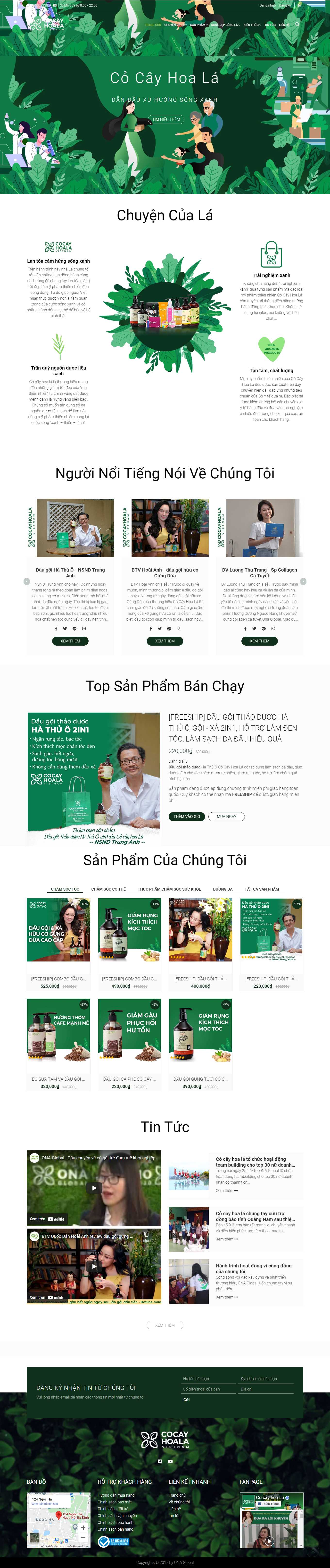Thiết kế Web bán sáp vuốt tóc cocayhoala.vn