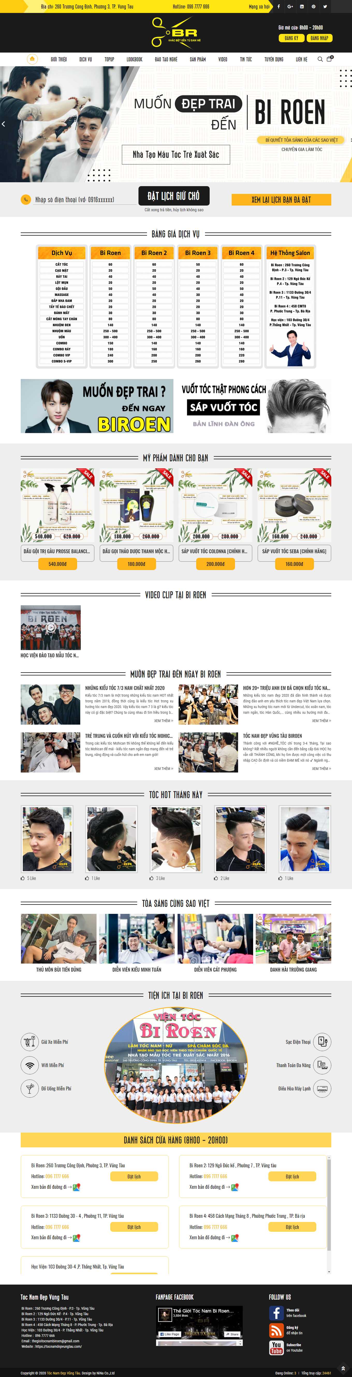 Thiết kế Web bán sáp vuốt tóc tocnamdepvungtau.com