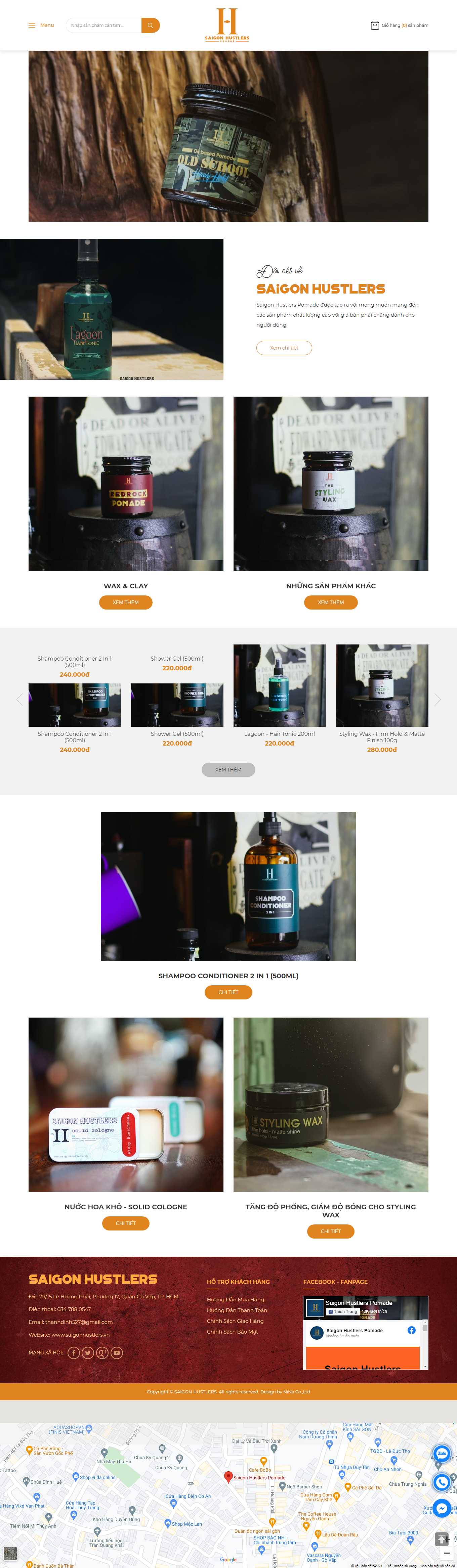 Thiết kế Web bán sáp vuốt tóc saigonhustlers.vn