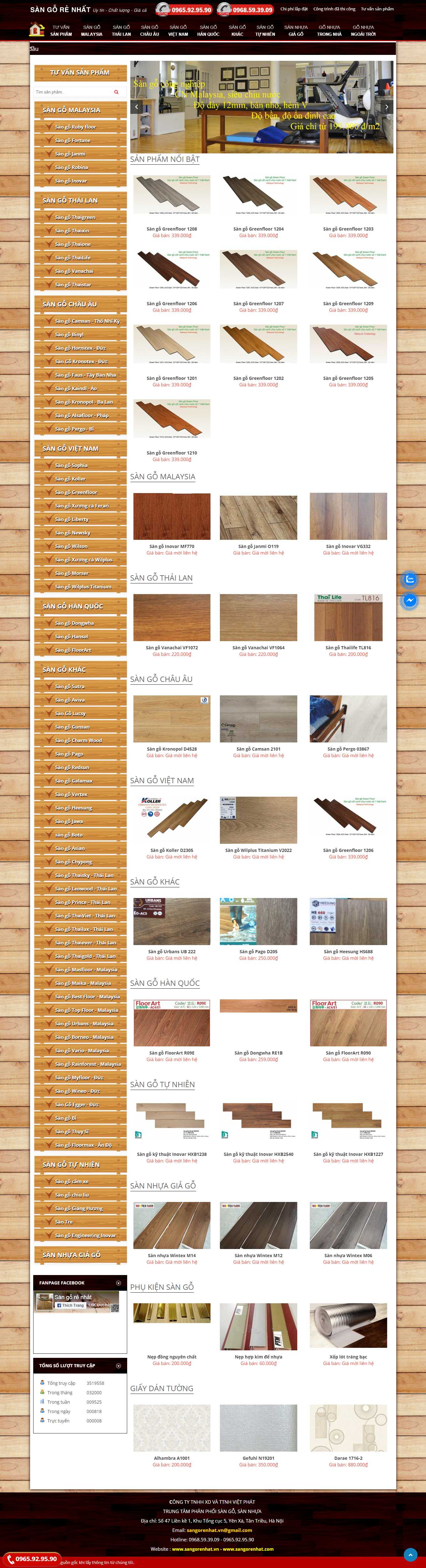 Thiết kế Web sàn gỗ tự nhiên, sàn gỗ công nghiệp sangorenhat.vn